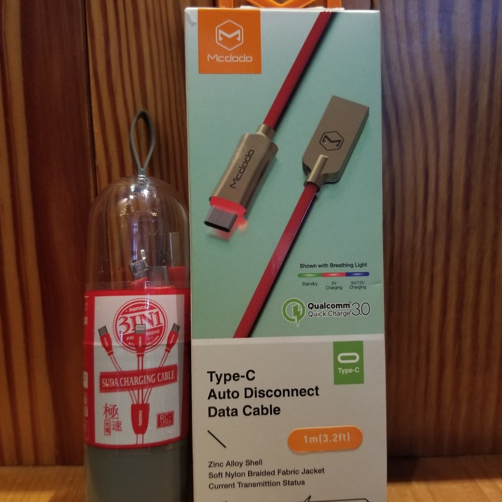 Auto disconnect charger with 3 in 1 chargers